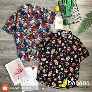 [🍌Banana]- Áo sơ mi hoạt hình siêu anh hùng (M, L, XL)