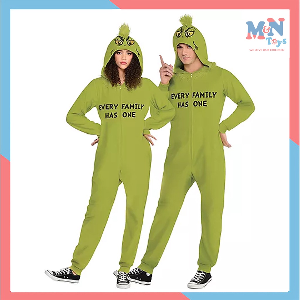 Bộ hóa trang cho người lớn cao 1,7m-1,8m chơi Halloween The Grinch