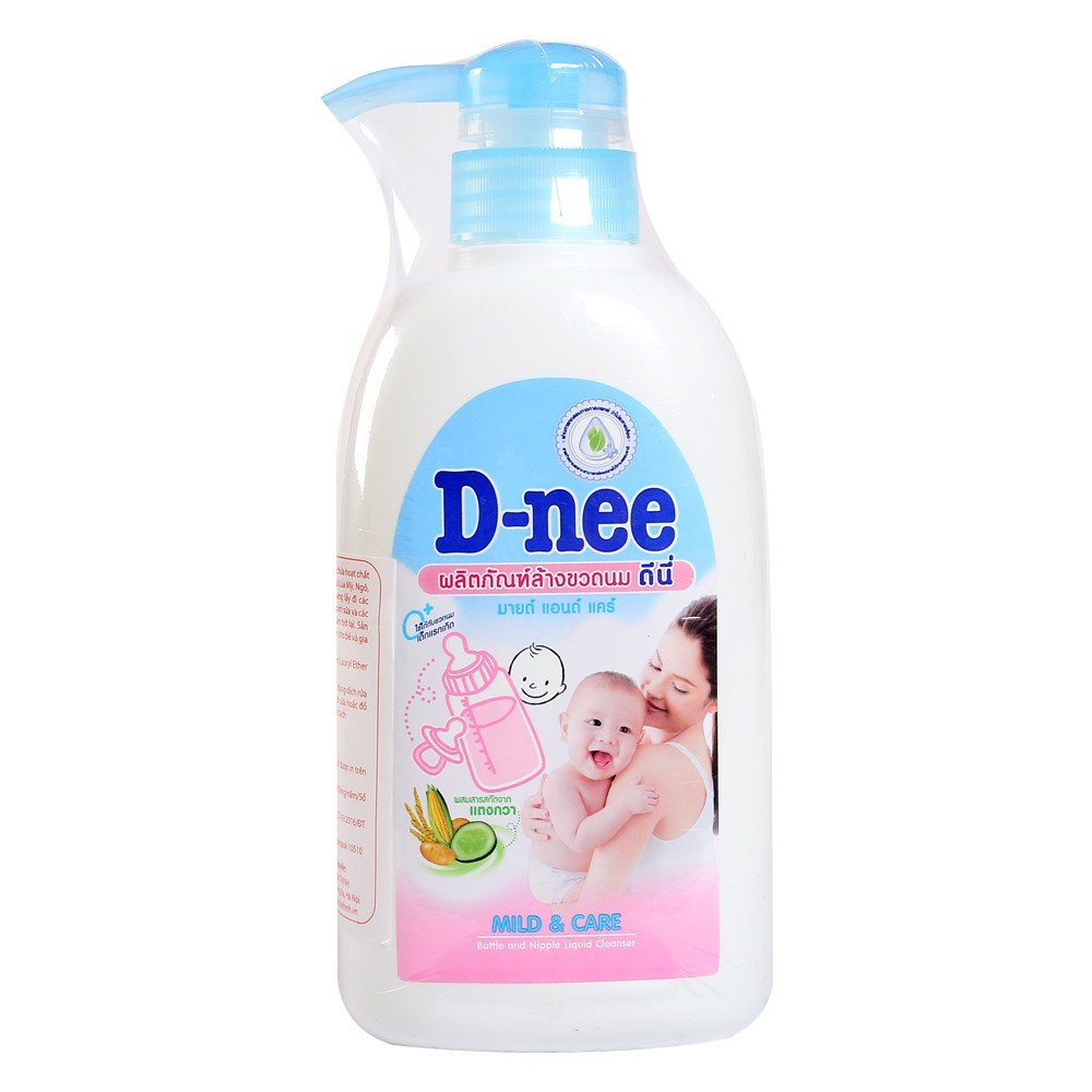 Nước Rửa Bình Sữa, Dụng Cụ Ăn Dặm Cho Bé D-nee Mild & Care chai 500ml - Chính Hãng Dnee Đại Thịnh