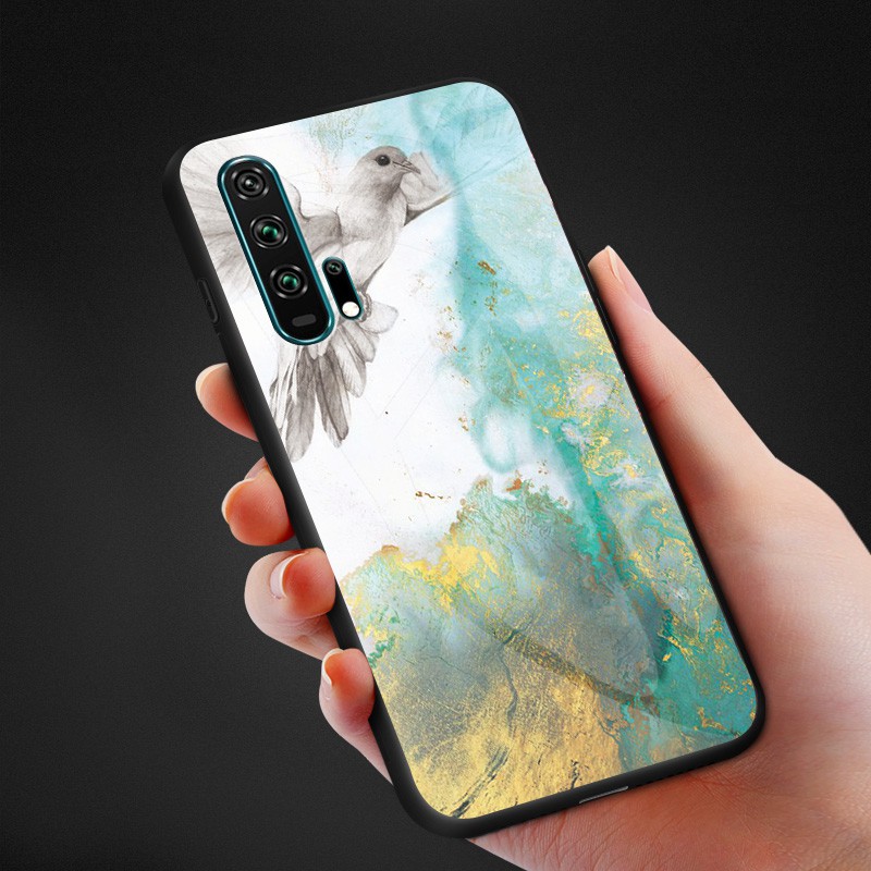 Toughened glass marble Case For Huawei Nova 3 3i 4 3e 4e 5 Honor 20 Pro Cover Casing