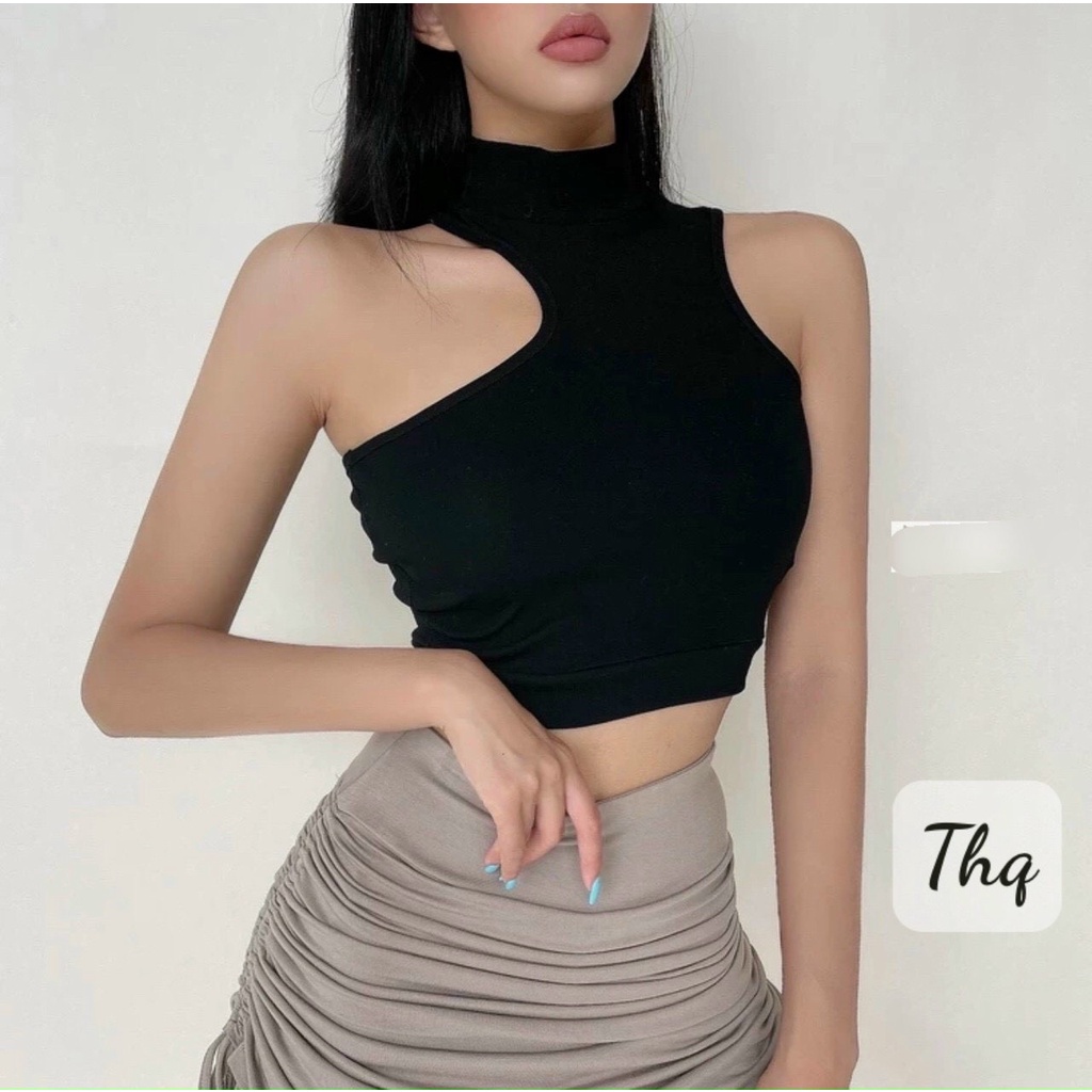 Áo ba lỗ khoét vai cổ cao