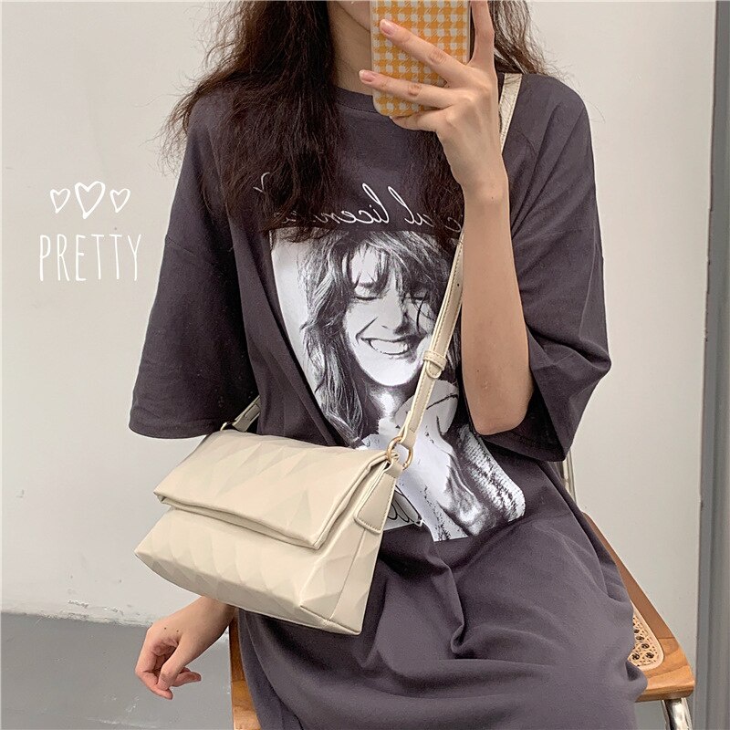 Túi đeo vai JASMIN NOIR dáng vuông chất da PU phong cách đơn giản thời trang dành cho nữ