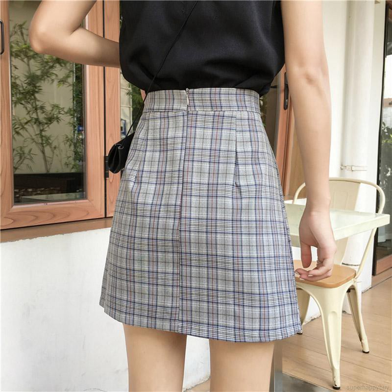 Chân váy chữ A lưng cao họa tiết sọc caro thời trang | BigBuy360 - bigbuy360.vn