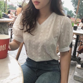 Áo thô boi ren tay bồng