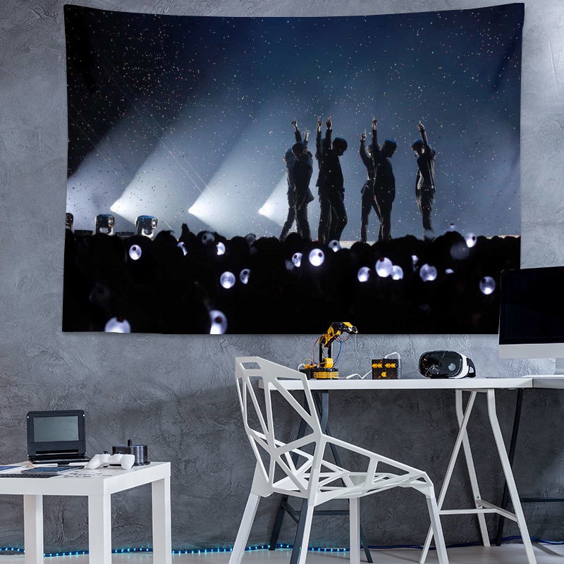 Thảm Treo Tường Trang Trí Hình Nhóm Nhạc Thần Tượng BTS