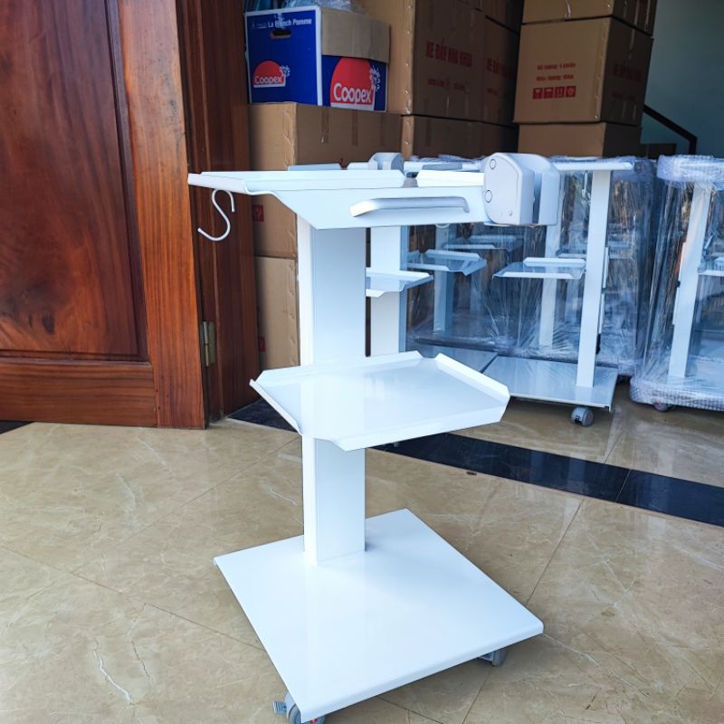 Xe đẩy nha khoa ba tầng có gài tay khoan implant - 1 đổi 1 trong 12 tháng