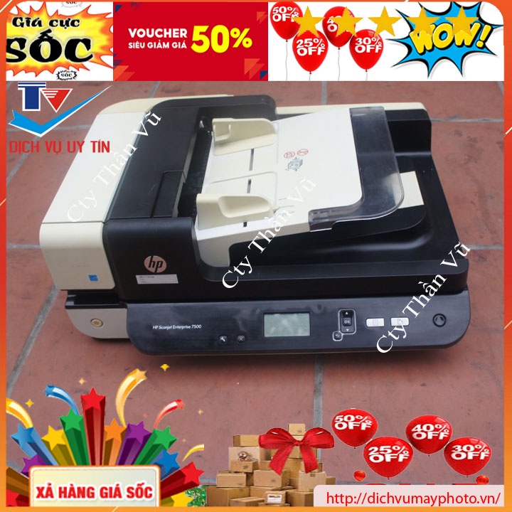 Máy scan cũ HP Scanjet Enterprise 7500 Flatbed Scanner có khay ADF có mặt kính chất lượng đảm bảo có bảo hành