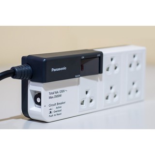 Ổ Cắm Có Dây, 5 Ổ Cắm Có Công Tắc, Dây Dài 3m WCHG28352 - PANASONIC (Hàng Chính Hãng)
