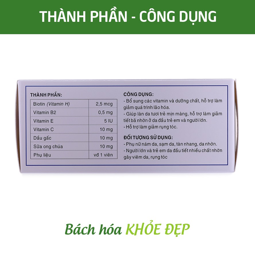 Viên uống Biotin HD cho mái tóc khỏe và làn da sáng - Hộp 100 viên | BigBuy360 - bigbuy360.vn