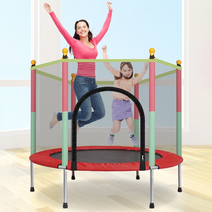 Quây nhún lục giác, Quây bóng khung sắt, Đệm nhún nhảy lò xo có thể gấp gọn, dễ dàng di chuyển