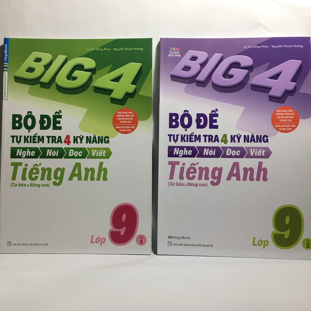 Sách Mega - Combo Big 4 - Bộ Đề Tự Kiểm Tra 4 Kỹ Năng Nghe-Nói-Đọc-Viết (Cơ Bản Và Nâng Cao) Tiếng Anh Lớp 9 (Bộ 2 Cuốn)