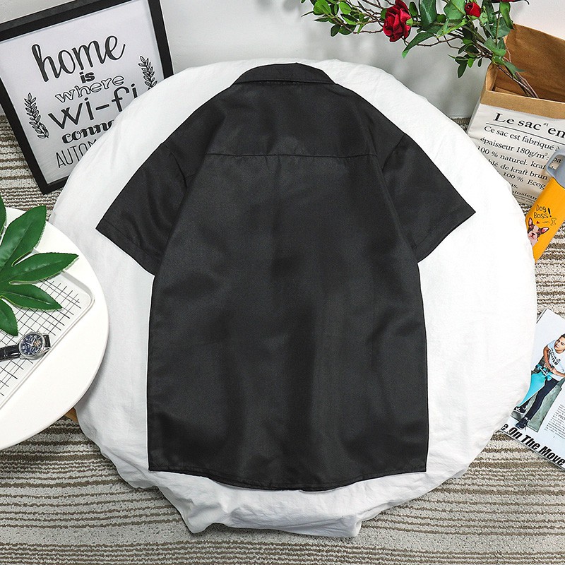 Men's fashion elegant solid color short sleeve shirt sơ
