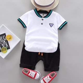 Set áo polo ngắn tay cổ bẻ + quần ngắn thời trang cho bé trai
