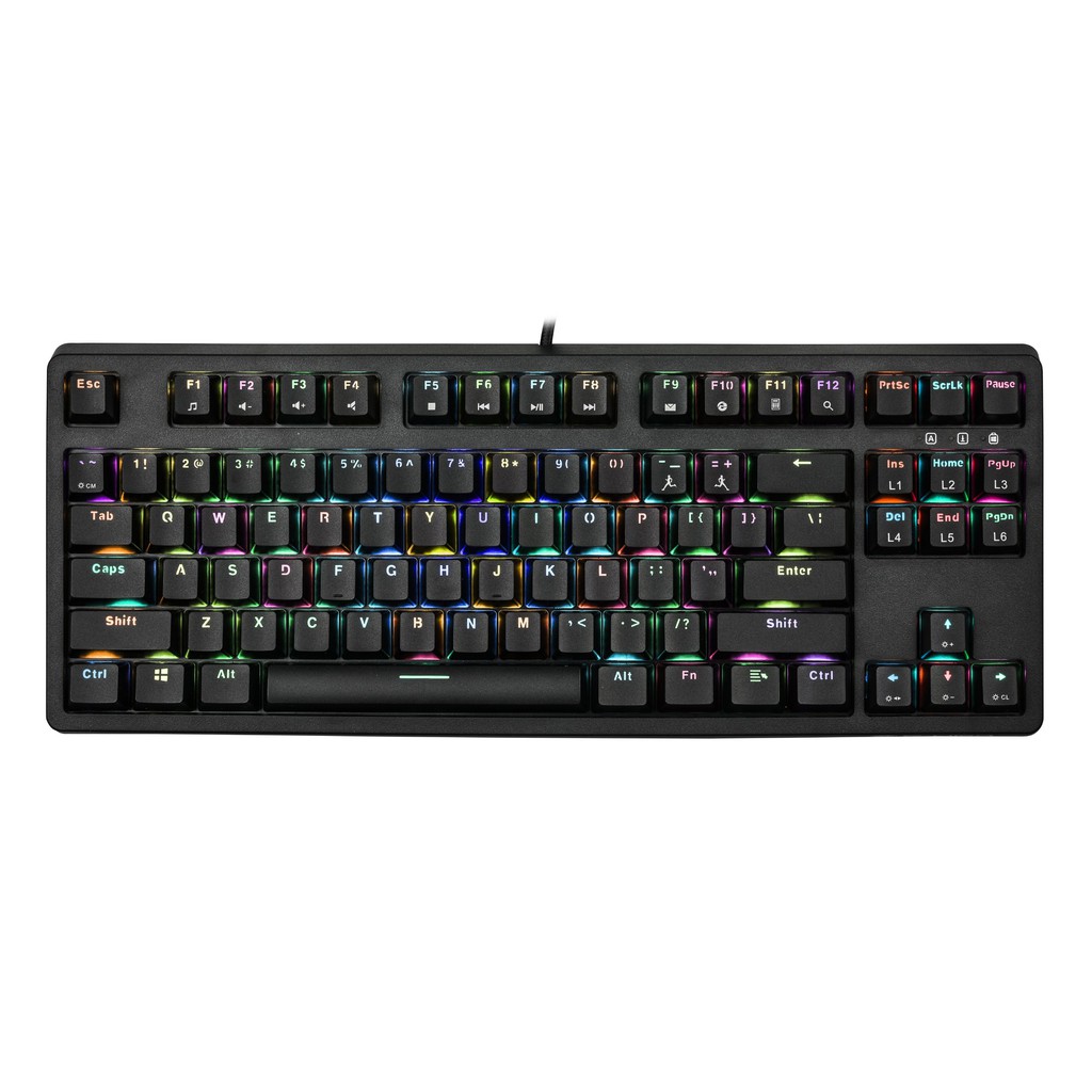 Bàn phím cơ E-Dra EK387 RGB / Rainbow TKL Huano Type C (Blue / Brown/ Red Switch)