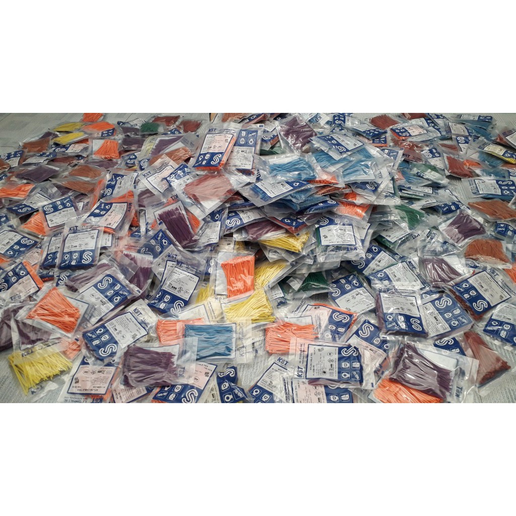 Dây rút màu hàng nhập Đài Loan. 2,5mmx100mm. làm dấu chân gà,  Đánh Dấu Dây Điện,...