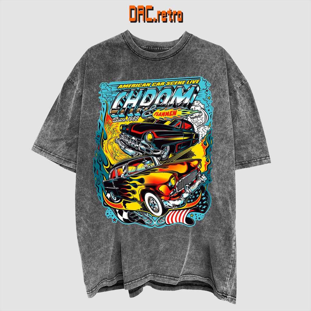 Áo Thun DACretro Vintage CAR tay lỡ cotton nhiều Form in hình Xe Vintage 1982 [Tặng Voucher 10%]