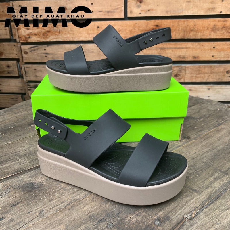 Sandal Cross Brooklyn đế bằng, cao gót 5p màu đen siêu êm nhẹ, bền đẹp cho nữ