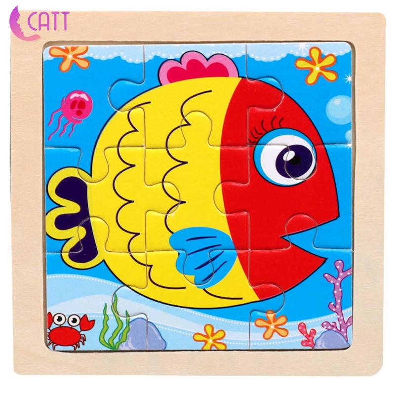 Bộ Đồ Chơi Xếp Hình 9 Mảnh Ghép Bằng Gỗ Hình Động Vật Cho Bé