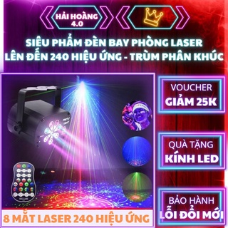 Đèn laser phòng bay, đèn bay phòng theo nhạc 8 mắt 240 hiệu ứng dùng cho phòng karaoke sân khấu
