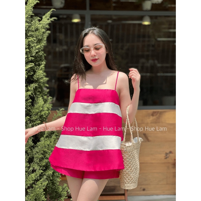 SÉT NỮ TAFTA PHỐI MÀU DÁNG BEBIDOLL SIÊU XINH