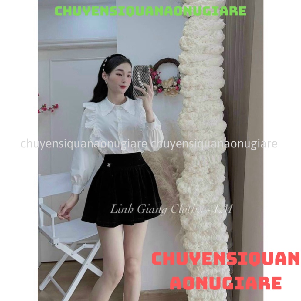 áo sơ mi tay bồng cổ bèo khuy ngọc tiểu thư chuyensiquanaonugiare