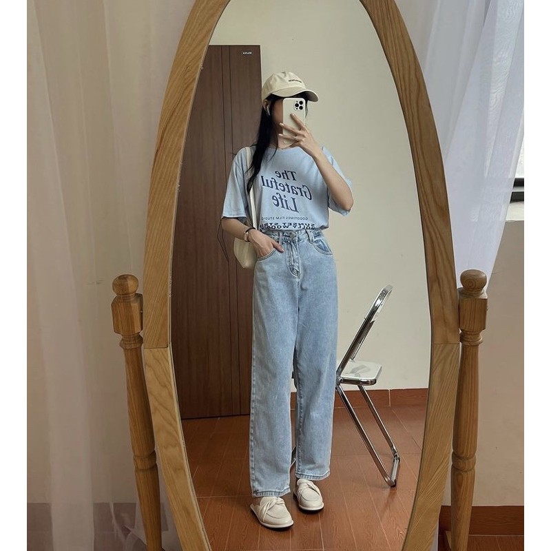 Quần jeans suông xanh xiku