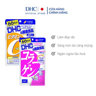 Combo Viên uống DHC Làm sáng và Đẹp da 60 ngày (Collagen & VitC)