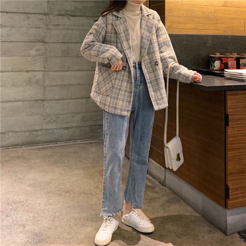 Áo khoác dạ kẻ mẫu mới nhất hàng QCCC