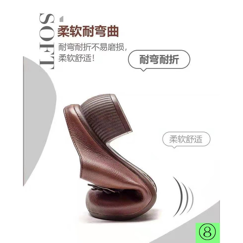 Dép Sandal Bít Mũi Gót Dày Vừa Bằng Da Mềm Khoét Lỗ Thời Trang Mùa Hè 2021 Cho Phụ Nữ Trung Niên