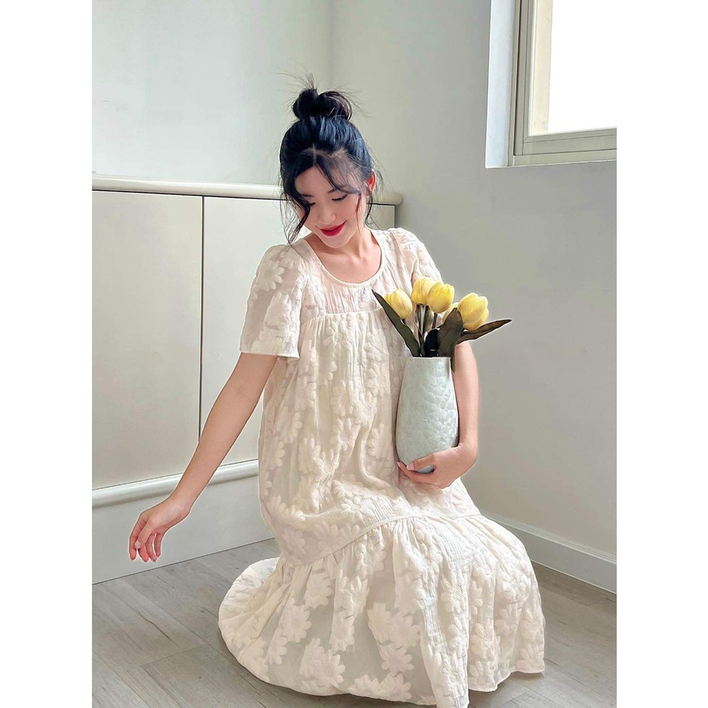 ĐẦM BẦU HOA SIÊU SANG CHẢNH, MÁT MẺ, CÓ LỚP LÓT DÀY DẶN