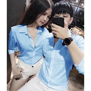 Áo cặp sơ mi trơn zr cao cấp - hàng chuẩn shop