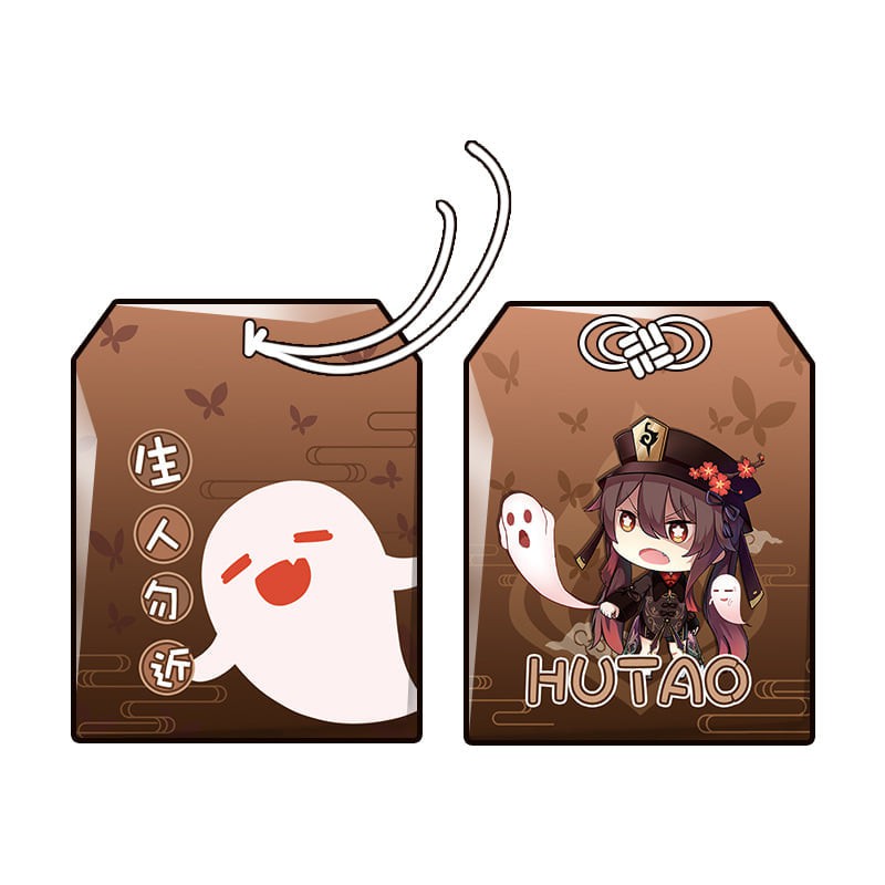 Móc khóa Omamori nhật bản in hình nhân vật game Genshin Impact dễ thương