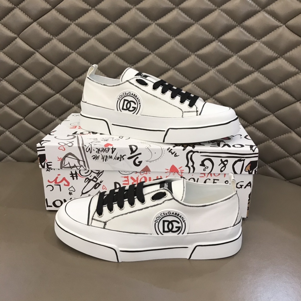 Giày sneaker nam da thật thời trang cao cấp Docle & Gabbana DG phong cách trẻ trung, cá tính