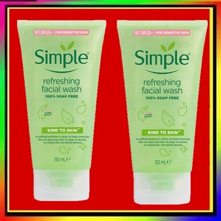 Simple, Sữa Rửa Mặt Simple Gel Kind To Skin Refreshing Facial Wash Gel