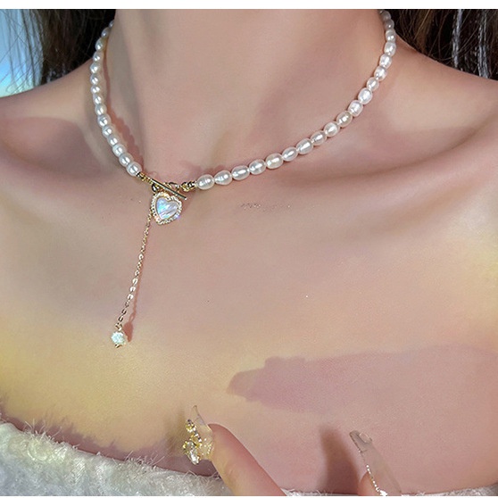 Vòng cổ Ngọc Trai Mặt Vỏ Sò Sang Trọng Thời Trang Cao Cấp Cho Nữ