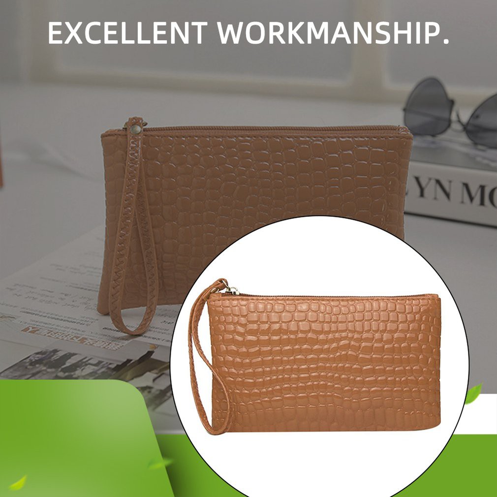 Ví cầm tay họa tiết da cá sấu thời trang dành cho bạn nữ | BigBuy360 - bigbuy360.vn