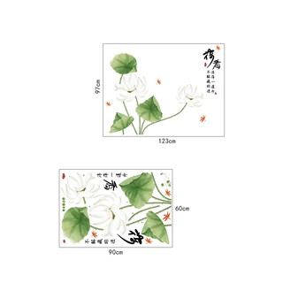 decal dán tường hoa sen