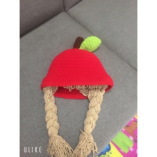 Nón len có 2 bím tóc cho bé ( ảnh thật Santori Shop)