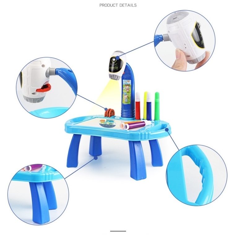 [Hàng mới về] Bàn vẽ Máy chiếu thông minh cho bé tập vẽ - Bàn vẽ bảng vẽ có đèn Phát triển trí tuệ