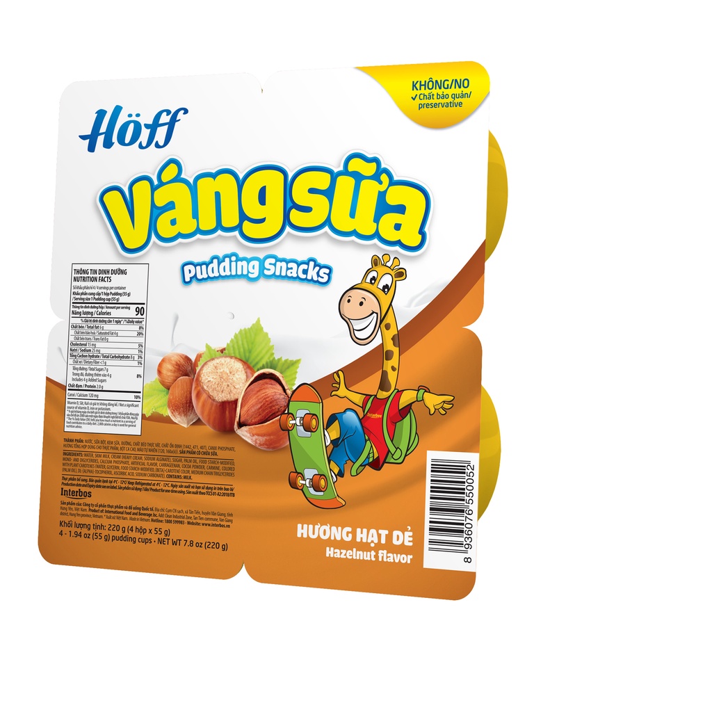Váng Sữa vị Hạt Dẻ HOFF (4 vỉ x 16 hộp)