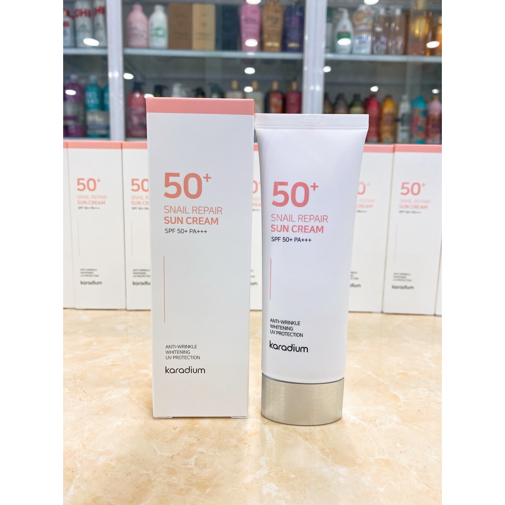 Kem chống nắng trang điểm KARADIUM Snail Repair Sun Cream SPF50 Hàn Quốc