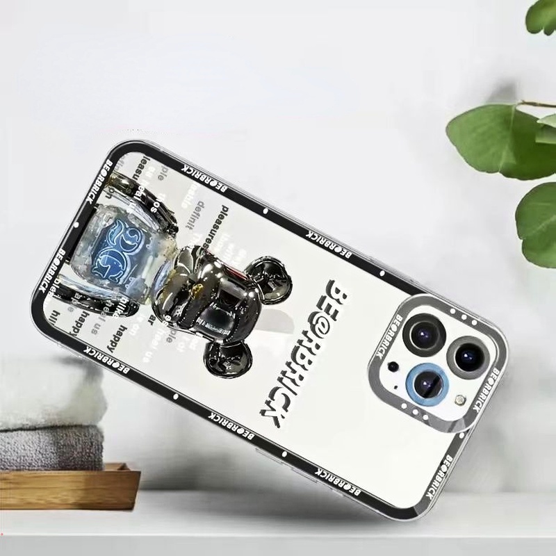 Ốp Điện Thoại Silicon Màu Trong Suốt Hình Gấu Cho IPhone13 12 11 Pro MAX X XR XS MAX 6 7 8 Plus