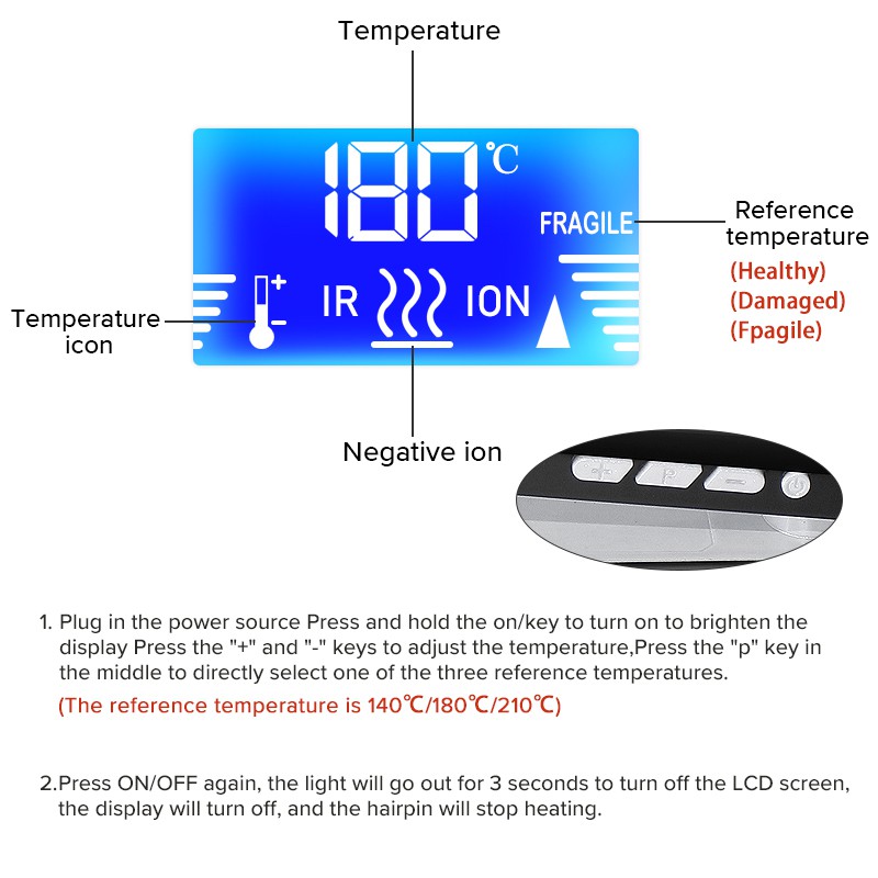 [Mã FMCGMALL - 8% đơn 250K] Máy Duỗi Tóc Thông Minh Ubeator Bằng Titan Phủ Gốm Với Màn Hình Lcd Chuyên Nghiệp