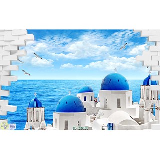 Tranh dán tường 3D biển đại dương, tranh thế giới dưới đại dương