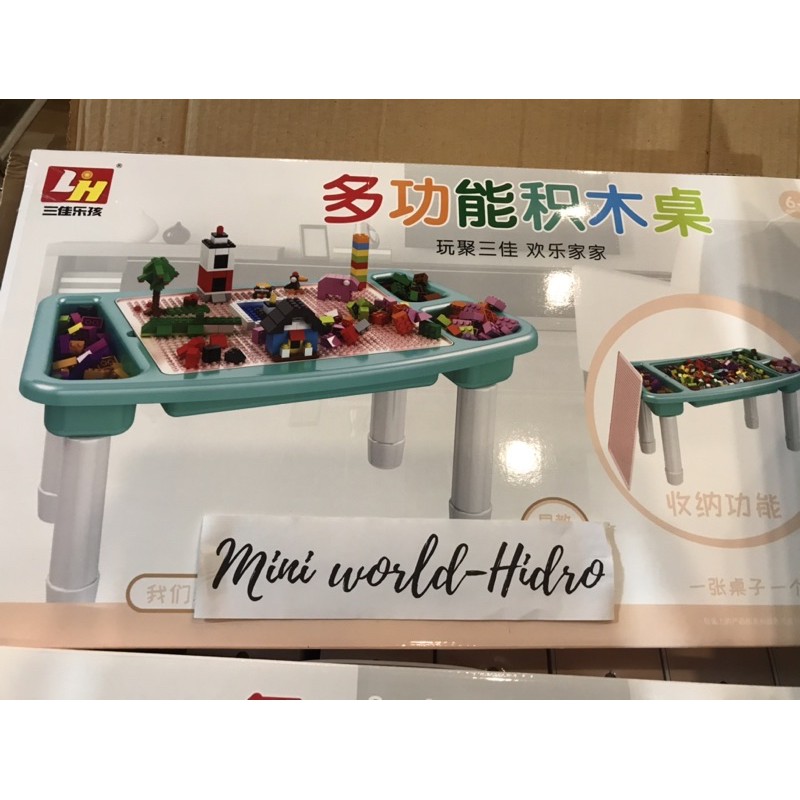 Bộ Lego 303pcs chi tiết kèm bàn chơi xếp gọn gàng.