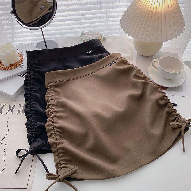 Chân Váy Ngắn Chữ a Lưng Cao Thiết Kế Dây Rút Thời Trang Mùa Thu Mới Cho Nữ
