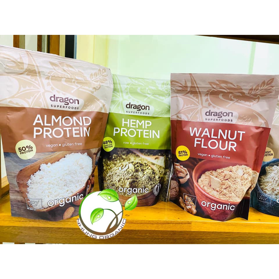 Bột hạnh nhân óc chó hạt gai hữu cơ protein Dragon Superfood 200g