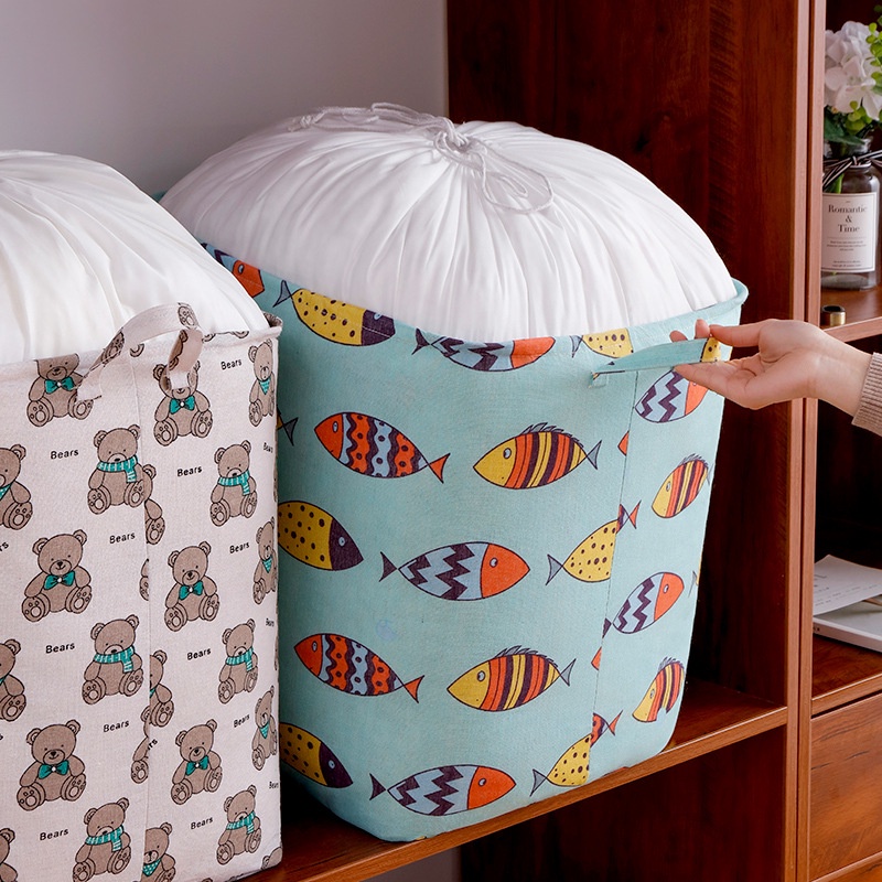 Túi vải đựng quần áo cỡ lớn 100L, miệng túi dây rút, vải không dệt, gấp gọn tiện lợi TD03 (Loại rẻ)