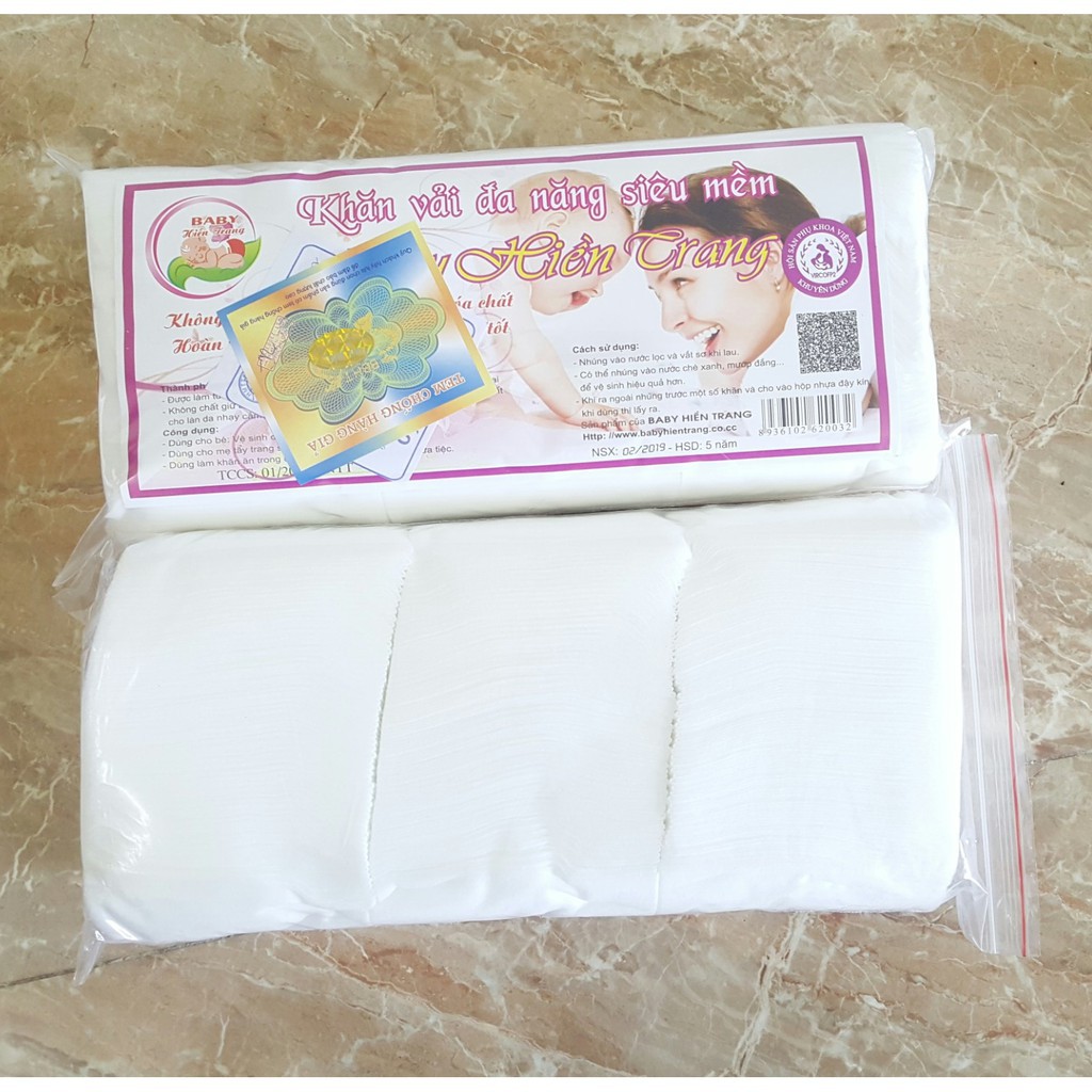 Khăn vải khô đa năng Baby Hiền Trang Gói 200g (Sỉ) 16 Bịch