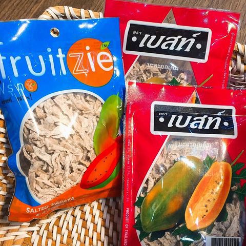 Ômai giun Thái Lan xanh - đỏ  ô mai sợi đu đủ Thái Lan